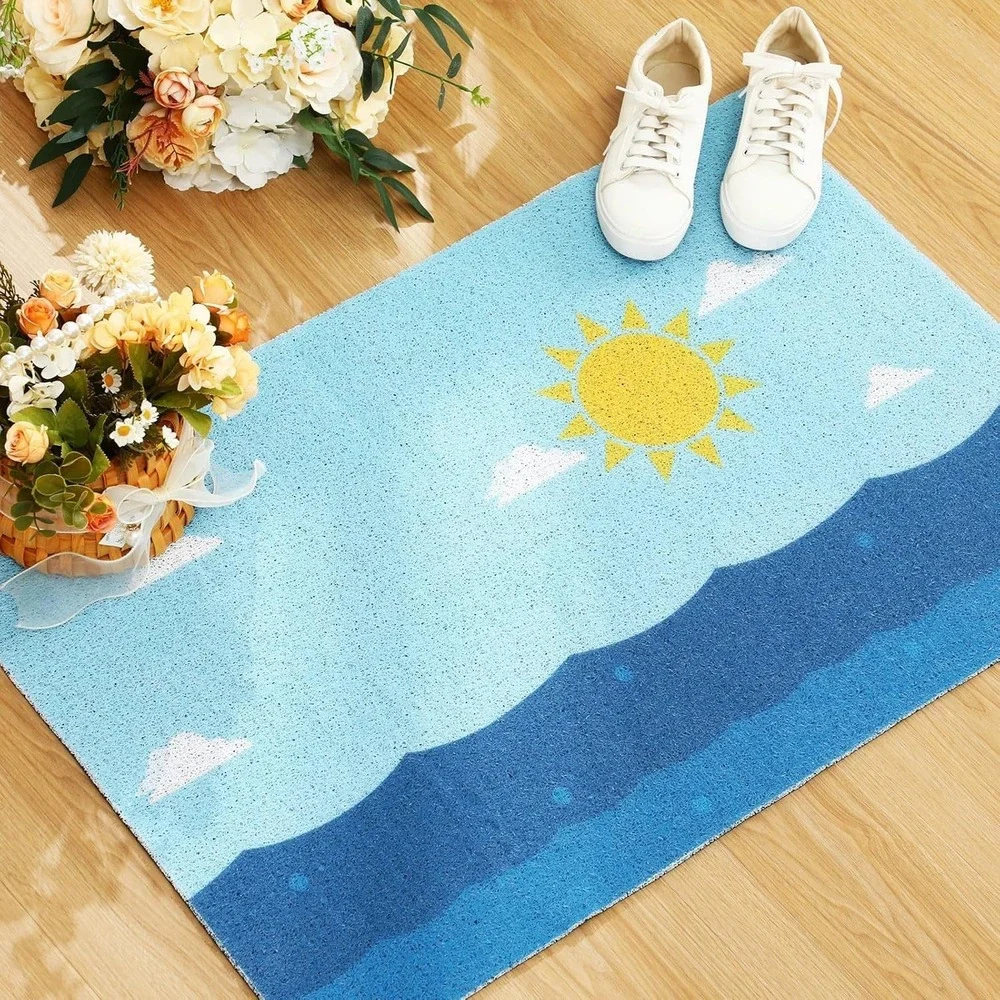 Drydiet 2 Pcs Hello Sunshine Decorative Doormat Summer Welcome Mats 24x36 Inch